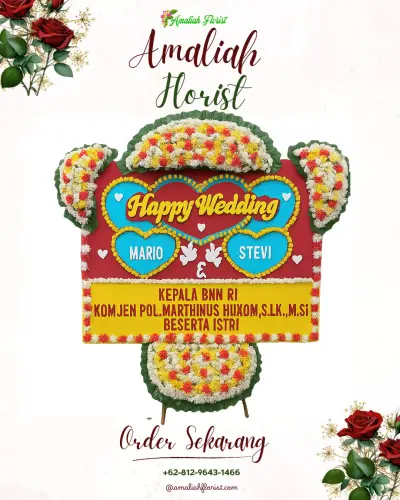 Karangan Papan Bunga Pernikahan di Kiarapayung